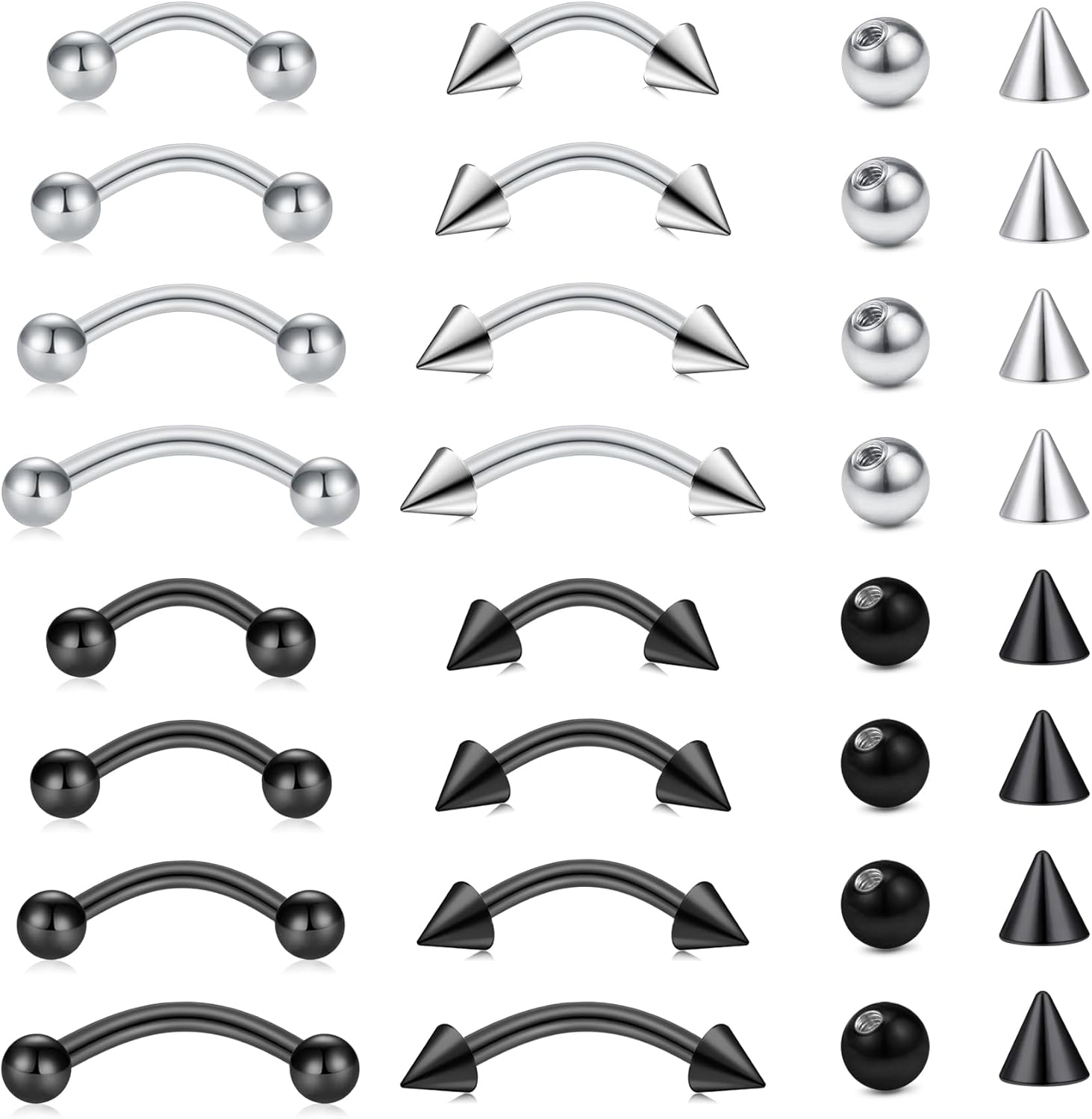 Body Jewelry Surgical Steel - 32개/세트 수술용 강철 곡선형 바벨 작은