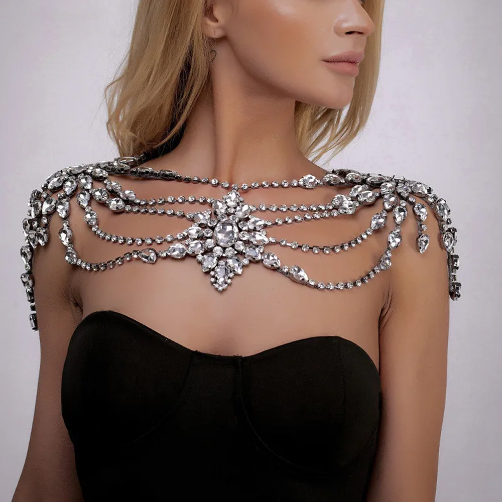 Body Jewelry Retainers - Boho 크리스탈 신부 어깨 체인 목걸이