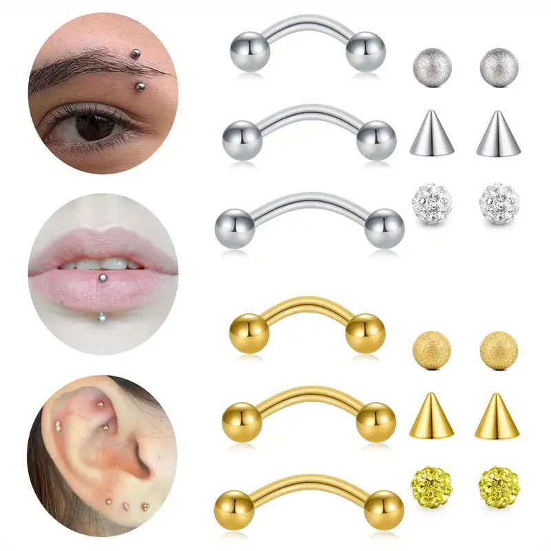 Body Jewelry Replacement Ball - 3pcs 16G 스테인리스는 6pcs 보충 공을