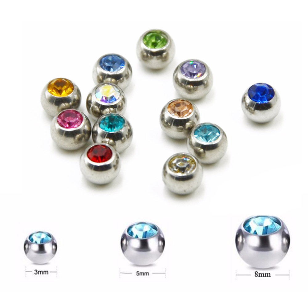 스테인리스 스틸 CZ 크리스탈 나사 구멍 교체 볼, 혀 - Body Jewelry Replacement Ball 리뷰 및 가격