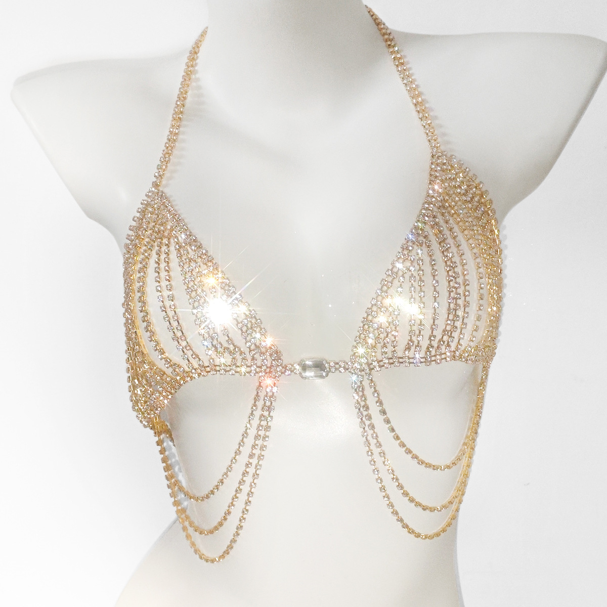 여성용 섹시한 라인스톤 브라 언더팬츠 투피스 세트, 세 - Body Jewelry Retainers 리뷰 및 가격
