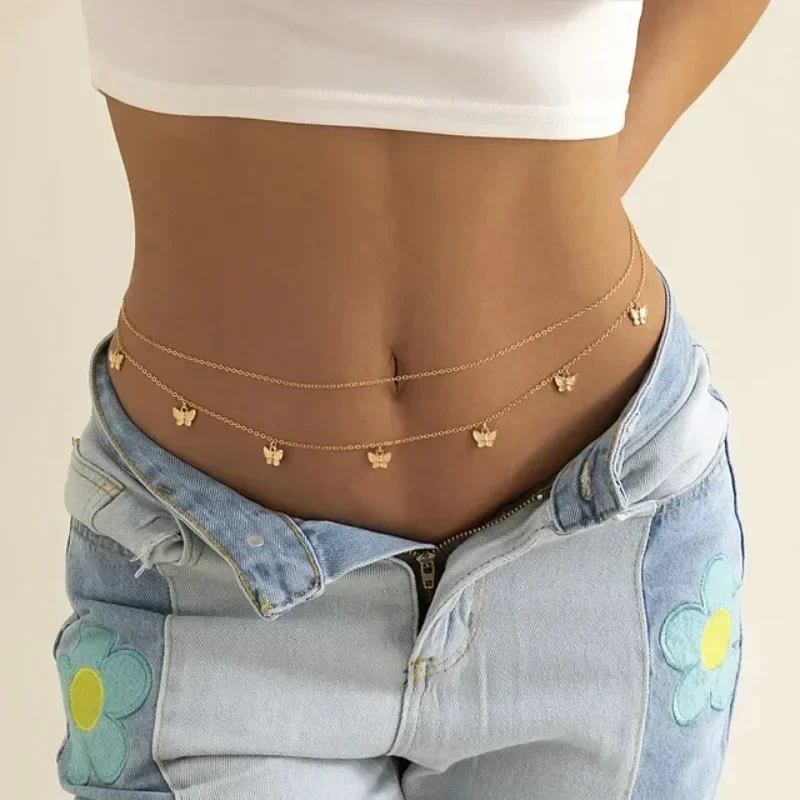 여성을위한 새로운 매력 섹시한 더블 레이어 나비 체인  - Body Jewelry For You 리뷰 및 가격