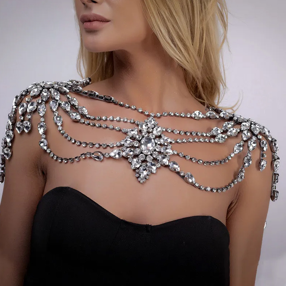 Boho 크리스탈 신부 어깨 체인 목걸이 Porm 란제 - Body Jewelry Retainers 리뷰 및 가격