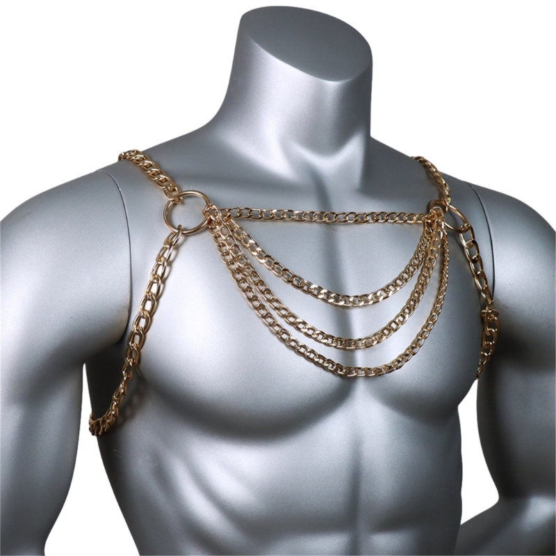 남자의 섹시한 금속 바디 가슴 체인 쥬얼리 펑크 스타일 - Body Jewelry Retainers 리뷰 및 가격