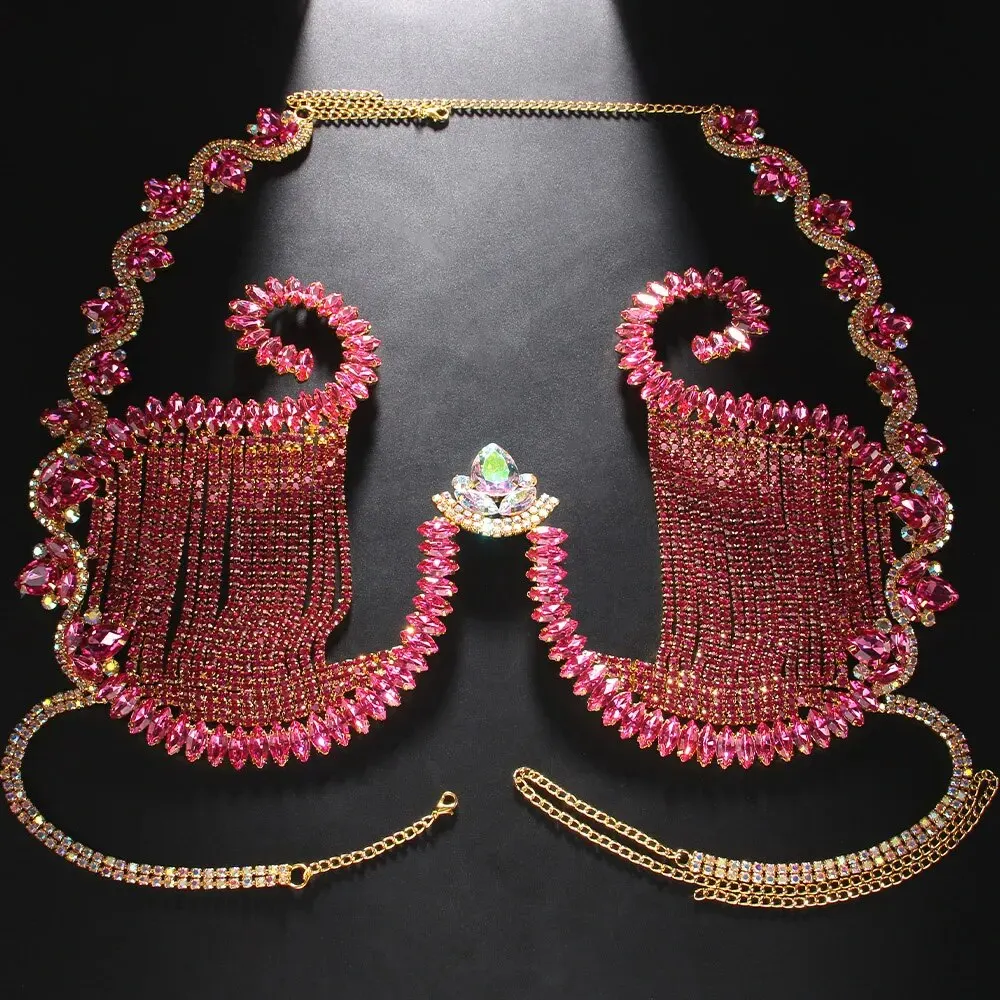 레이브 핑크 크리스탈 가슴 브래킷 여성용 섹시 탑 액세 - Body Jewelry Retainers 리뷰 및 가격