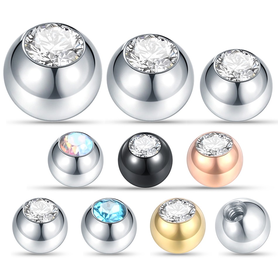 스틸 피어싱 볼 CZ Gem Labret 혀 귀 배꼽  - Body Jewelry Replacement Ball 리뷰 및 가격