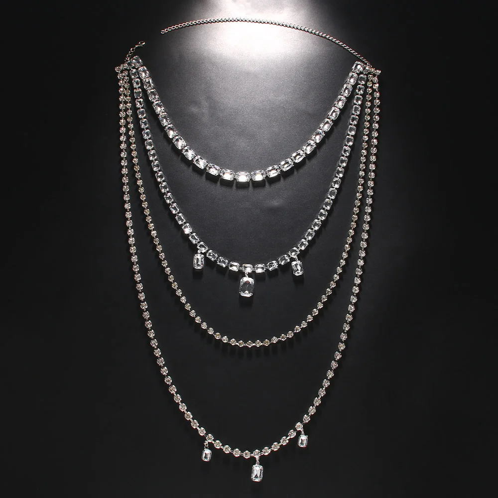 샤인 라인 석 긴 술 뒤로 바디 체인 여성을위한 바디  - Body Jewelry Retainers 리뷰 및 가격