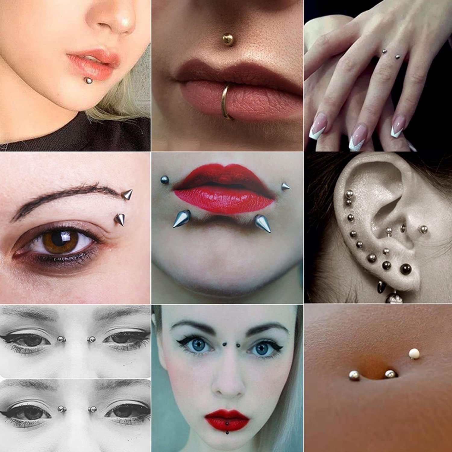 드퍼펙트 가짜 눈썹 링 가짜 입술 립 라브렛 스터드 교 - Body Jewelry Replacement Ball 리뷰 및 가격